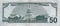 US Capitol on 50 dollars banknote back side closeup macro fragment. United states fifty dollars money bill