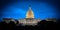 The US Capitol building at night