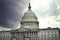 US Capitol Building in Washington DC Dark Storm Clouds Gather Overhead