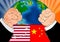 US China Trade War Illustration Concept