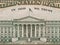 US Department of the Treasury from the reverse of ten dollar bill, united states money closeup