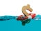 US Dollar Sign Inside of Lifebuoy Split Level 3d Illustration