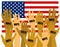 US Election Voters With Hands Raised