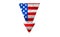 US flag arrow, sign symbol icon, design element isolated on white
