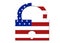 US flag lock symbol