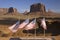 US Flags blowing in wind