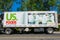 US Foods sign on delivery trailer. Keeping kitchen cooking slogan. US Foods is an American foodservice distributor - San Jose,