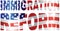 US Immigration Reform Flag Text Outline vector illustration