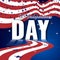 US Independence Day. Abstract american background with waving striped flag and starry pattern.