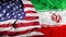US - Iran Combined Flag | United States and Iran Relations Concept | American - Iranian Relationship Cover Background