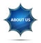 About Us magical glassy sunburst blue button