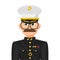 US marine commander in simple flat vector.