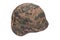 Us marines kevlar helmet with camouflage cover and ammo amulet