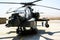 US military helicopter gunship in Afghanistan on mission in 2019