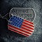 US military soldier\\\'s dog tags engraved with Armed Forces Day text