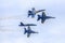 US Navy Blue Angels Hornet Fighter Jets Performing Aearial Acrobats