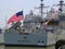 US Navy Ticonderoga-class cruisers USS Monterey docked in Brooklyn Cruise Terminal during Fleet Week 2017 in New York.