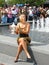 US Open 2006 champion Maria Sharapova holds US Open trophy in the front of the crowd