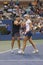 US Open 2014 women doubles champions Ekaterina Makarova and Elena Vesnina during final match