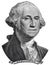 US President George Washington face on one USA dollar bill macro