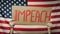 US President Impeachment sign in hands