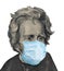 US President `Jackson` face banknote with a face mask against infection on US twenty or 20 dollars isolated n white background