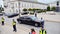 US presidential Cadillac limousine known as the `Beast` in front of the presidential palace in Warsaw