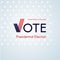 US presidential election Voting 2020 Text Vote with a tick USA flag on a light background stars Patriotic american flag theme