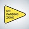 US road warning sign No passing zone illustration