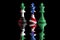 Us, saudi Arabia and United Arab Emirates flags paint over on chess king. 3D illustration
