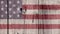 US Stars And Stripes Flag Wooden Fence, Zoom Out