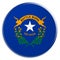 US State Button: Nevada Flag Badge 3d illustration on white background