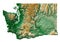 US state of Washington relief map