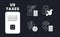 US taxes white solid desktop icons set
