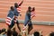 US TEAM victory lap for 400 meter hurdles.