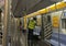 US Transportation Subway in New York City Worker Cleaning Subway Train Interior Seats NY