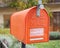 US vintage orange mail box