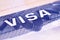 US visa document close up detail