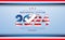 USA 2024 Presidential Election Banner Illustration with American Flag in Text Label on Light Background. Vector Vote Day