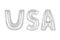 USA abbreviation, United States of America, chrome grey color