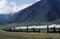 USA Alaska Dalton Highway pipeline in valley