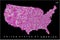 USA all counties map pink