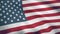 USA American Flag. Seamless Looping Animation. USA flag waving in the wind