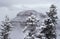 USA Arizona Grand Canyon North Rim in snow