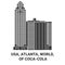 Usa, Atlanta, World, Of Cocacola travel landmark vector illustration