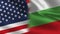 Usa and Bulgaria Realistic Half Flags Together