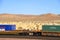USA, California: Freight Train in the Mojave Desert
