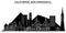 Usa, California, San Francisco architecture vector city skyline