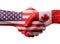 USA Canada Handshake Cooperation Concept