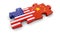 USA and China puzzle from flags